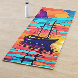 Sunset Sailboat Dreamscape Yogamatte