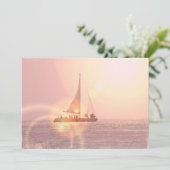 Sunset Sailboat Einladung (Stehend Vorderseite)