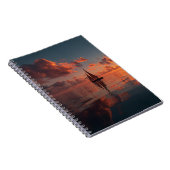 Sunset Sailboat Ocean Reflection Art Notebook Notizblock (Rechte Seite)