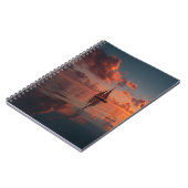 Sunset Sailboat Ocean Reflection Art Notebook Notizblock (Linke Seite)