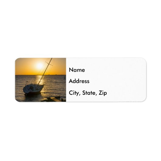 Sunset Sailboat Shipwreck Golf Breeze FL Labels (Vorne)