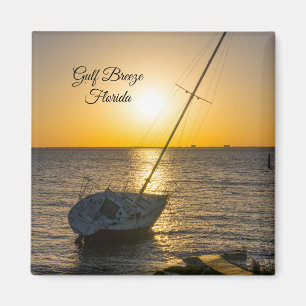 Sunset Sailboat Shipwreck Golf Breeze FL Magnet