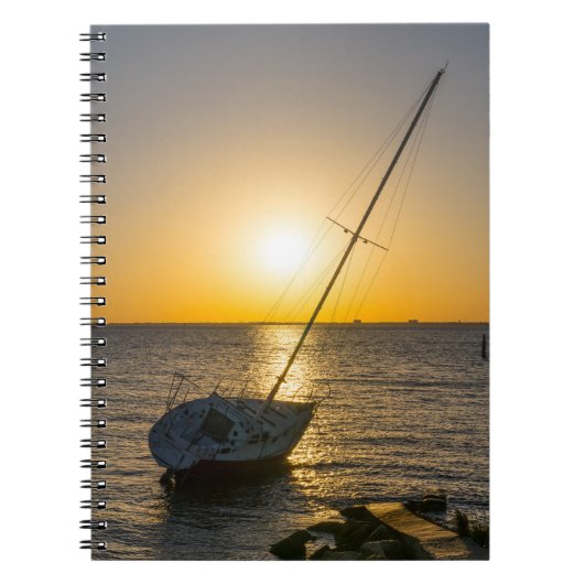 Sunset Sailboat Shipwreck Golf Breeze FL Notebook Notizblock (Vorderseite)