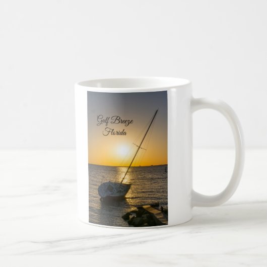 Sunset Sailboat Shipwreck Golf Breeze FL Tasse (Rechts)