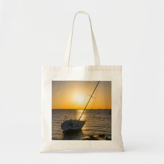 Sunset Sailboat Shipwreck Golf Breeze FL Tote Bag Tragetasche (Vorne)