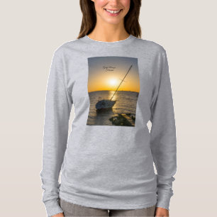Sunset Sailboat Shipwreck Golf Breeze Long Sleeve T-Shirt