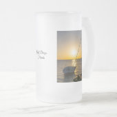 Sunset Sailboat Shipwreck Golf Breeze Mattierte Ta Mattglas Bierglas (VorderseiteRechts)