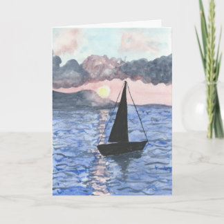 Sunset Sailboat Sympathy Card Karte