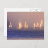 Sunset Sailboote Foto Postkarte (Vorne/Hinten)
