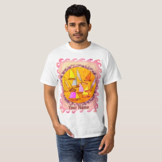 Sunset Sailboote T-Shirt (Vorne ganz)
