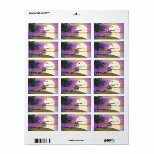 Sunset Sailing Adressaufkleber (Vorne)