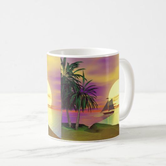 Sunset Sailing Kaffeetasse (VorderseiteRechts)