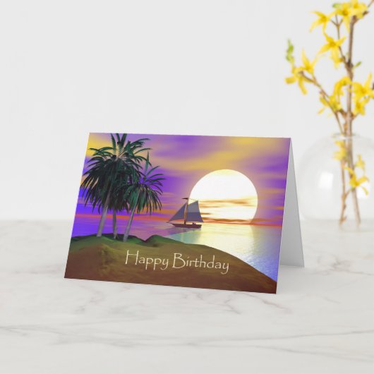 Sunset Sailing Karte (Gelbe Blume)