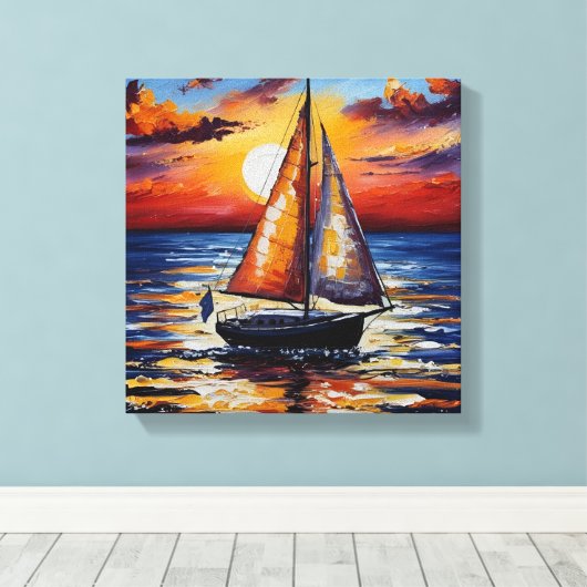 Sunset Sailing Leinwanddruck (Insitu (Holzboden))