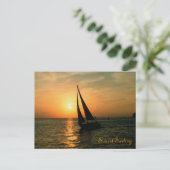 Sunset Sailing Postkarte (Stehend Vorderseite)