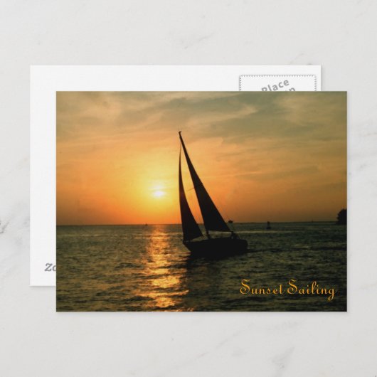 Sunset Sailing Postkarte (Vorne/Hinten)