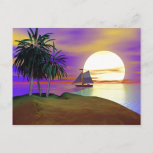 Sunset Sailing Postkarte