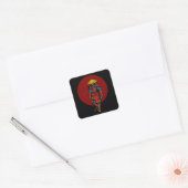 Sunset Samurai Warrior mit Katana Quadratischer Aufkleber (Umschlag)