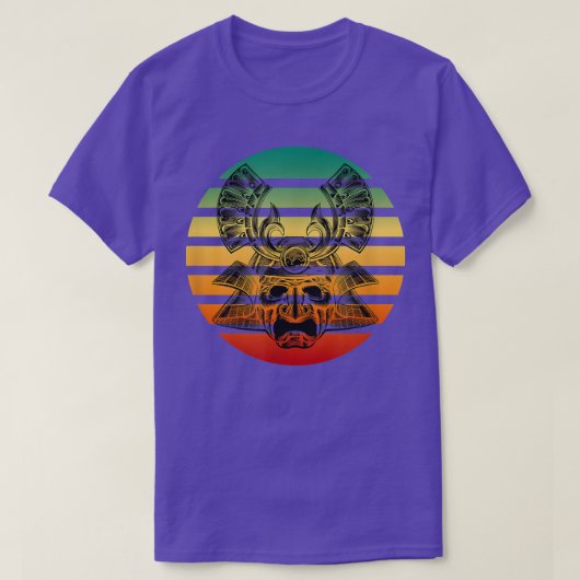 Sunset Samurai Warrior Oni Mask Captured Within Su T-Shirt (Design vorne)