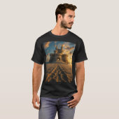 Sunset Sand Castle - Fantasy Beach Festung T-Shirt (Vorne ganz)
