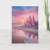 Sunset Sandcastle Dreams Karte (Vorderseite)