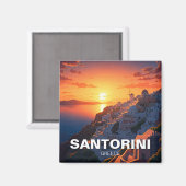 Sunset Santorini Griechische Inseln Reisen Magnet (Vorderseite/Rückseite)