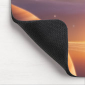 Sunset Saturn Rings Cosmic Space Art Mousepad (Ecke)