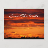 Sunset "Save the Date" Postkarte (Vorderseite)