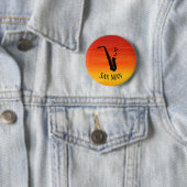 Sunset Sax Man Cool Funny Music Saxophon Button (Beispiel)