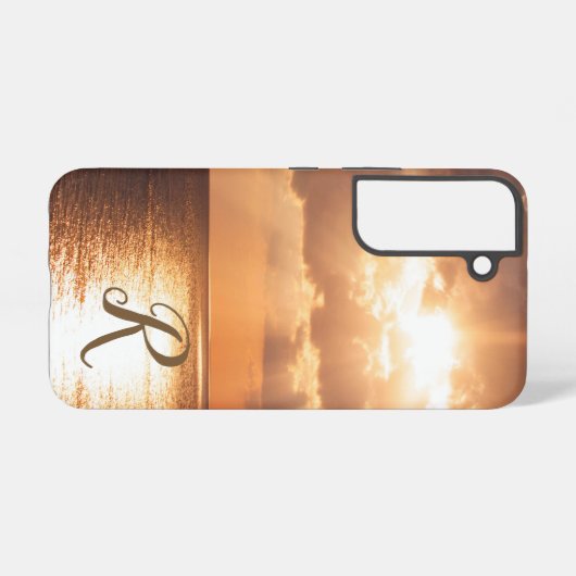 Sunset Scene Custom Monogram Samsung Galaxy Hülle (Rückseite (Horizontal))