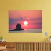 Sunset Scene Lighthouse Stretched Canvas Print Leinwanddruck (Insitu (Wohnzimmer))