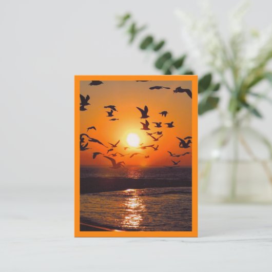 Sunset Scene Orange Border Postkarte (Stehend Vorderseite)