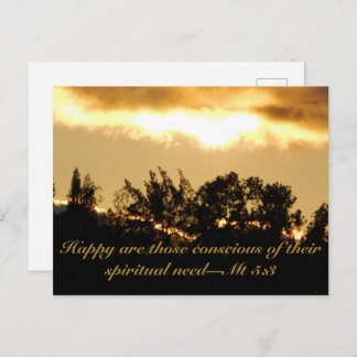 Sunset Scripture text Postkarte