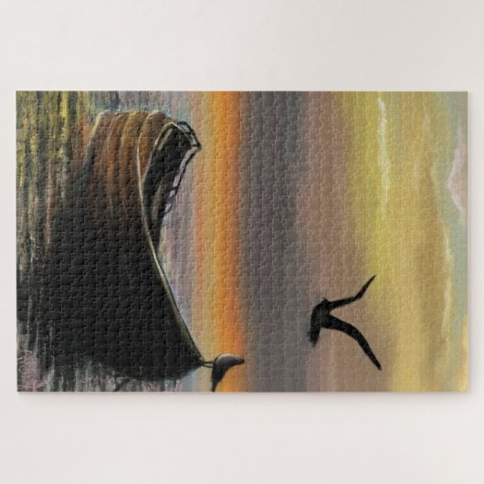 Sunset Sea Boat Puzzle (Horizontal)