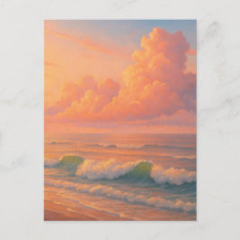 Sunset Sea Cloud - Pastel Painting Style Postkarte