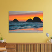 Sunset, Sea Stacks, Ocean, Oregon, USA Leinwanddruck (Insitu (Wohnzimmer))