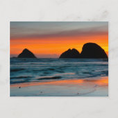Sunset, Sea Stacks, Ocean, Oregon, USA Postkarte (Vorderseite)