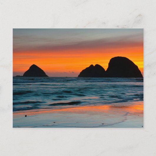 Sunset, Sea Stacks, Ocean, Oregon, USA Postkarte (Vorderseite)