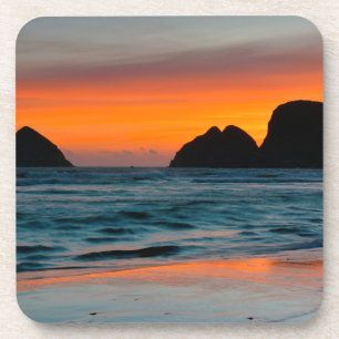 Sunset, Sea Stacks, Ocean Side, Oregon, USA Getränkeuntersetzer