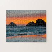 Sunset, Sea Stacks, Ocean Side, Oregon, USA Puzzle (Horizontal)