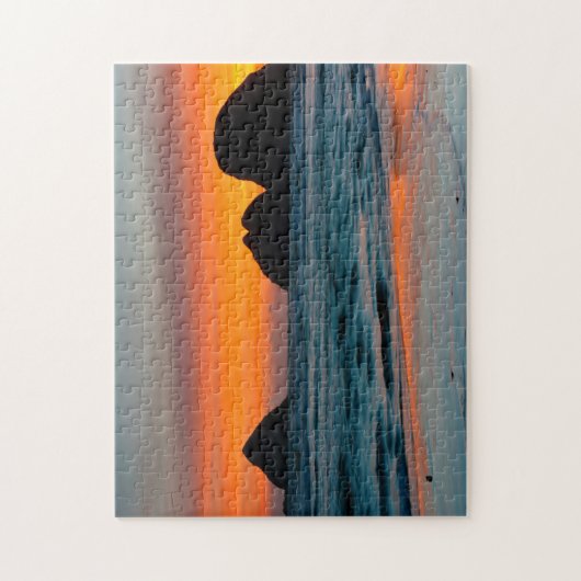 Sunset, Sea Stacks, Ocean Side, Oregon, USA Puzzle (Vertikal)