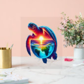 Sunset Sea Turtle Acrylschild (Hochzeit)