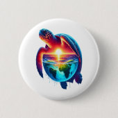 Sunset Sea Turtle Button (Vorderseite)