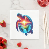 Sunset Sea Turtle Serviette (Beispiel)