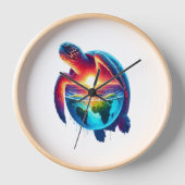 Sunset Sea Turtle Uhr (Vorderseite)