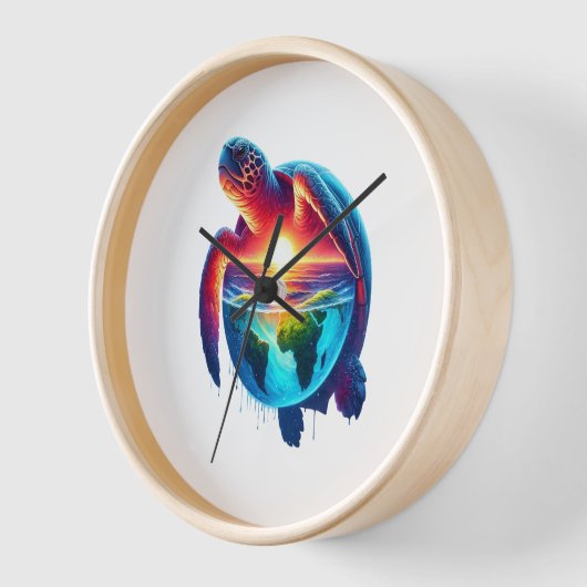 Sunset Sea Turtle Uhr (Winkel)