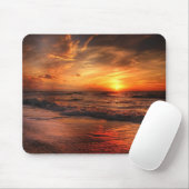 Sunset Sea Waves Mousepad (Mit Mouse)