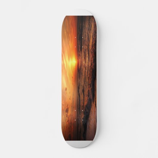 Sunset Sea Waves Skateboard (Vorderseite)