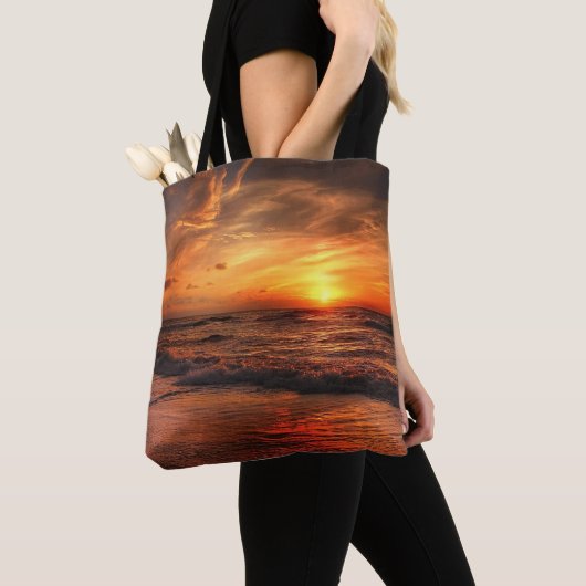 Sunset Sea Waves Tasche (Von Nahem)