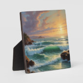 Sunset Seascape Painting Artwork Fotoplatte (Vorderseite)